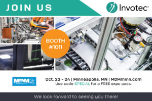 invotec in booth 1011 at MDM Minneapolis October 23-24 2019